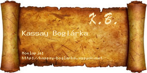 Kassay Boglárka névjegykártya